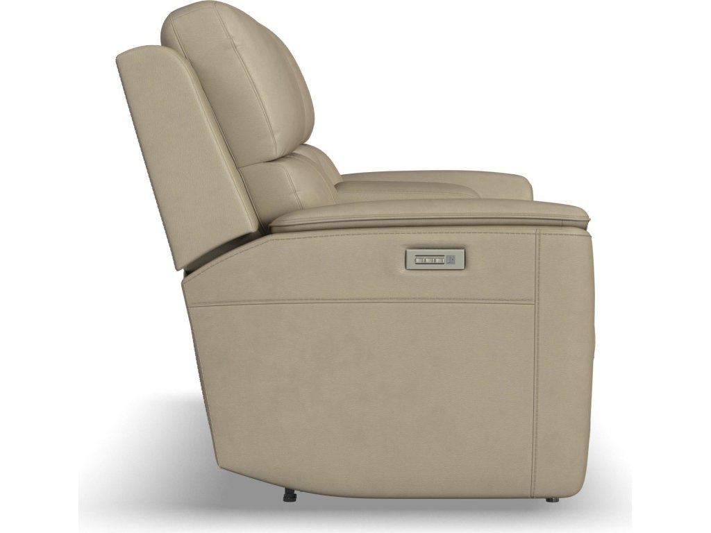 Henry Beige Leather Power Reclining Loveseat with Console & Power Headrests & Lumbar - image 2
