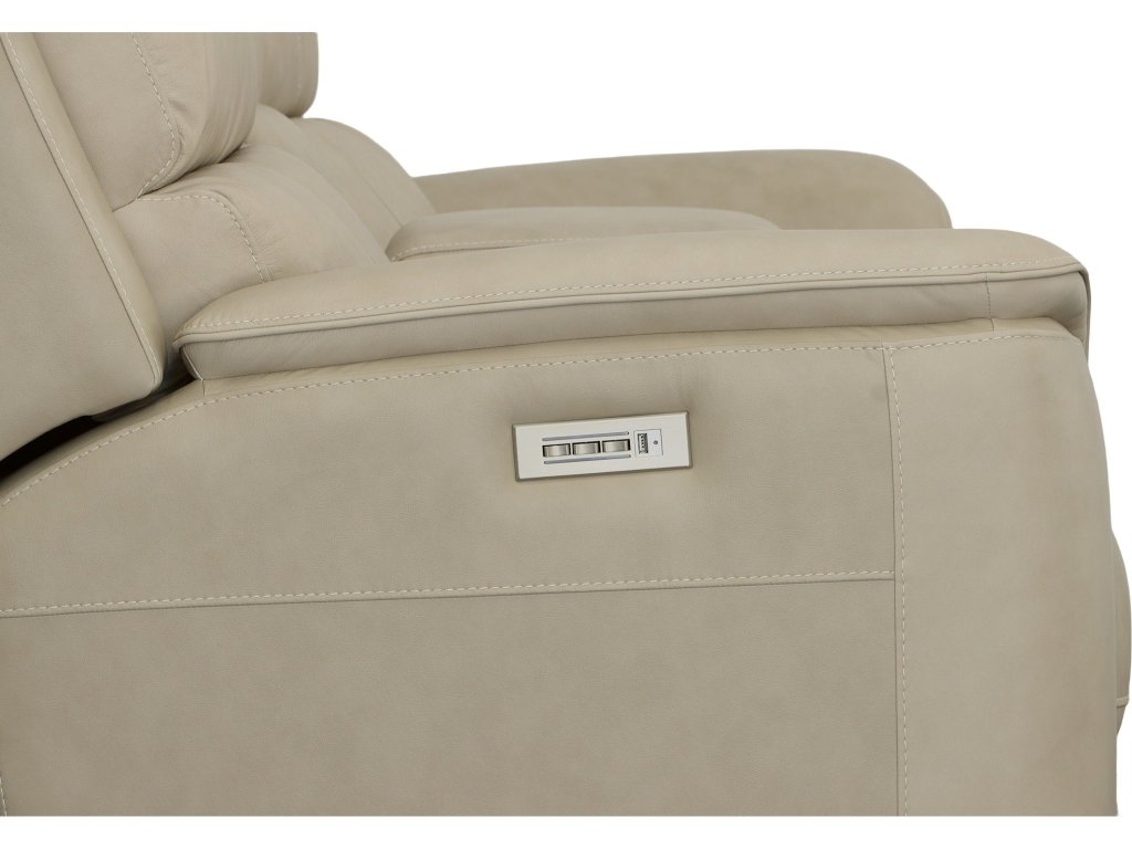 Henry Beige Leather Power Reclining Loveseat with Console & Power Headrests & Lumbar - image 4