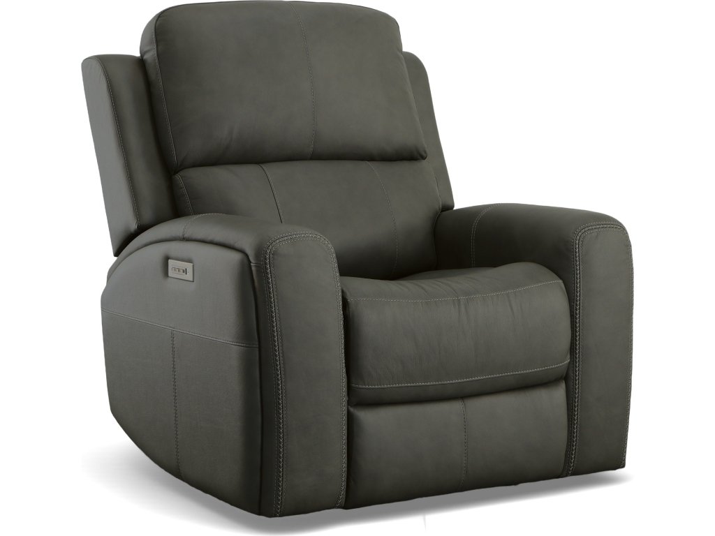 Linden Leather Power Recliner with Power Headrest & Lumbar - main image