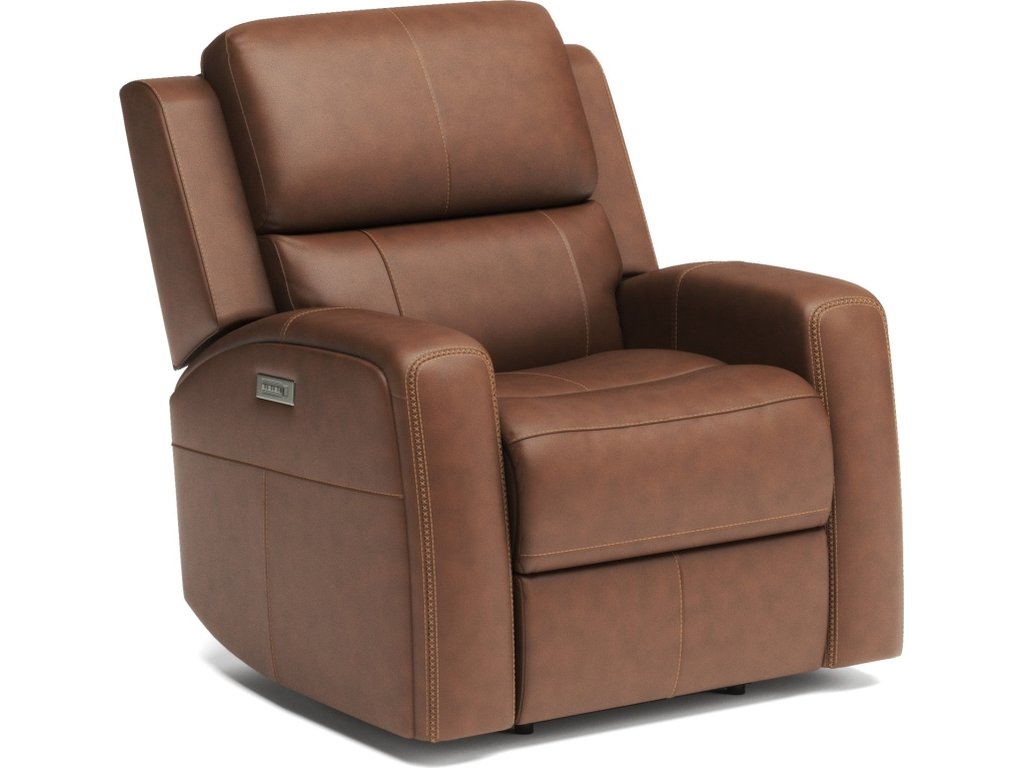 Linden Leather Power Recliner with Power Headrest & Lumbar - main image