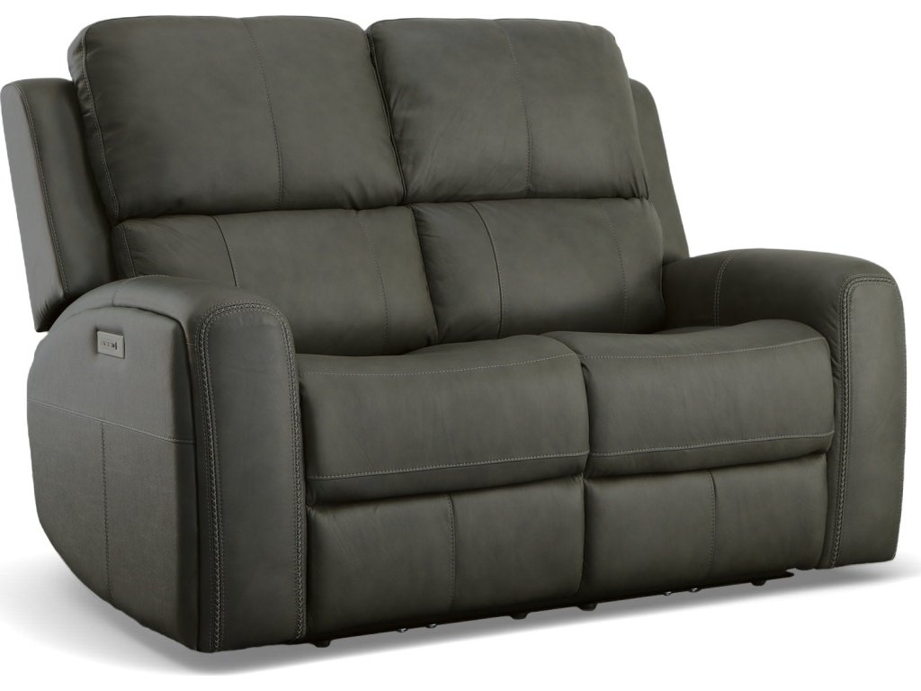 Linden Leather Power Reclining Loveseat with Power Headrests & Lumbar - main image