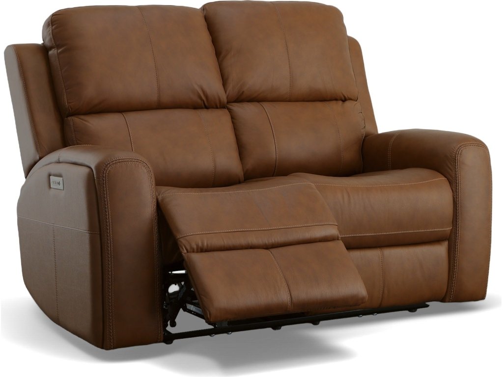 Linden Leather Power Reclining Loveseat with Power Headrests & Lumbar - image 4