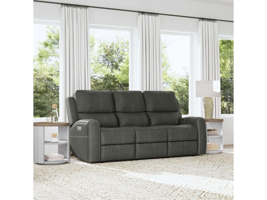 Linden Leather Power Reclining Sofa with Power Headrests & Lumbar - image 1