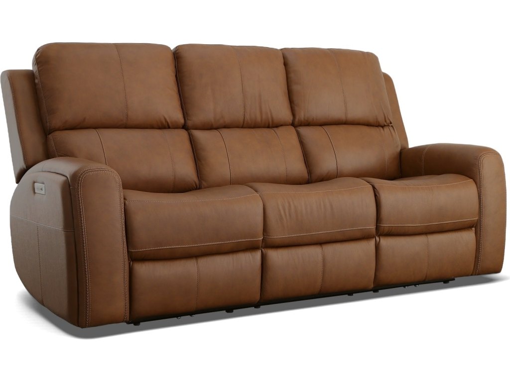 Linden Leather Power Reclining Sofa with Power Headrests & Lumbar - main image