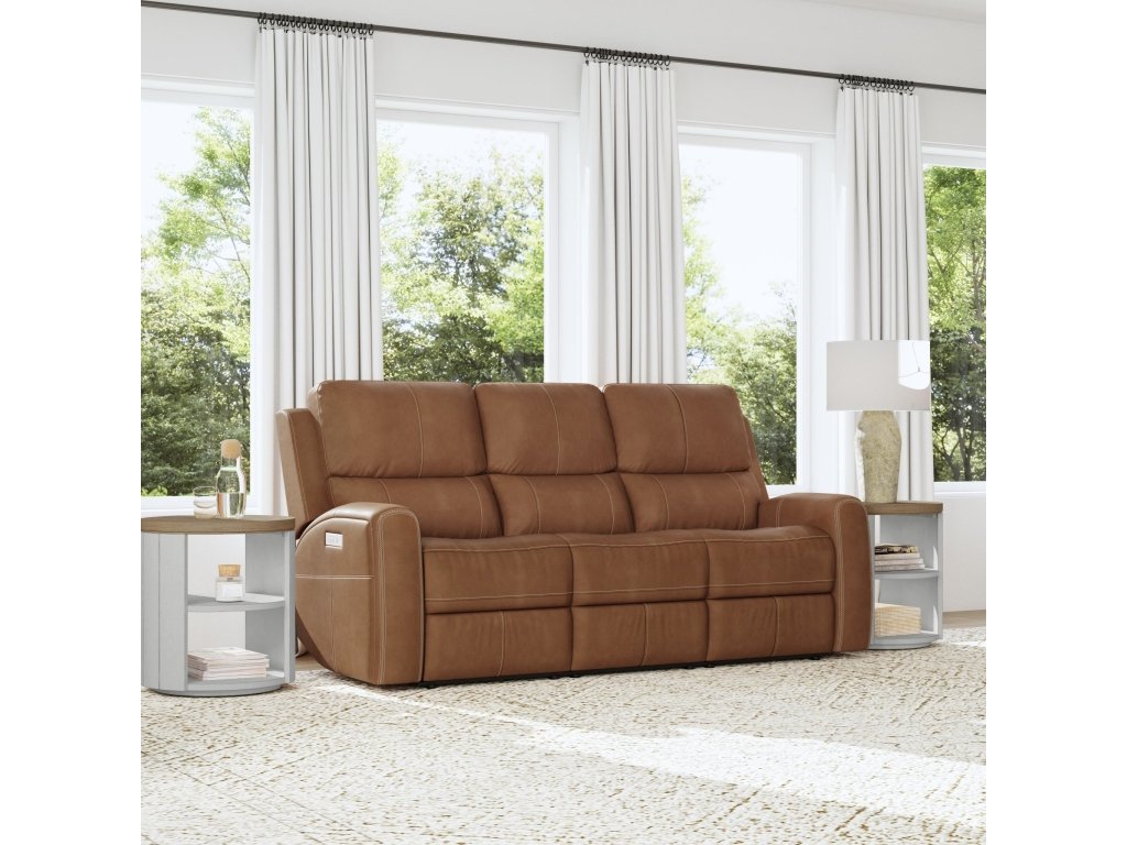 Linden Leather Power Reclining Sofa with Power Headrests & Lumbar - image 1
