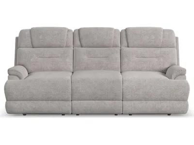 Zofa Dove Fabric Power Sleep Sofa with Power Headrests & Lumbar