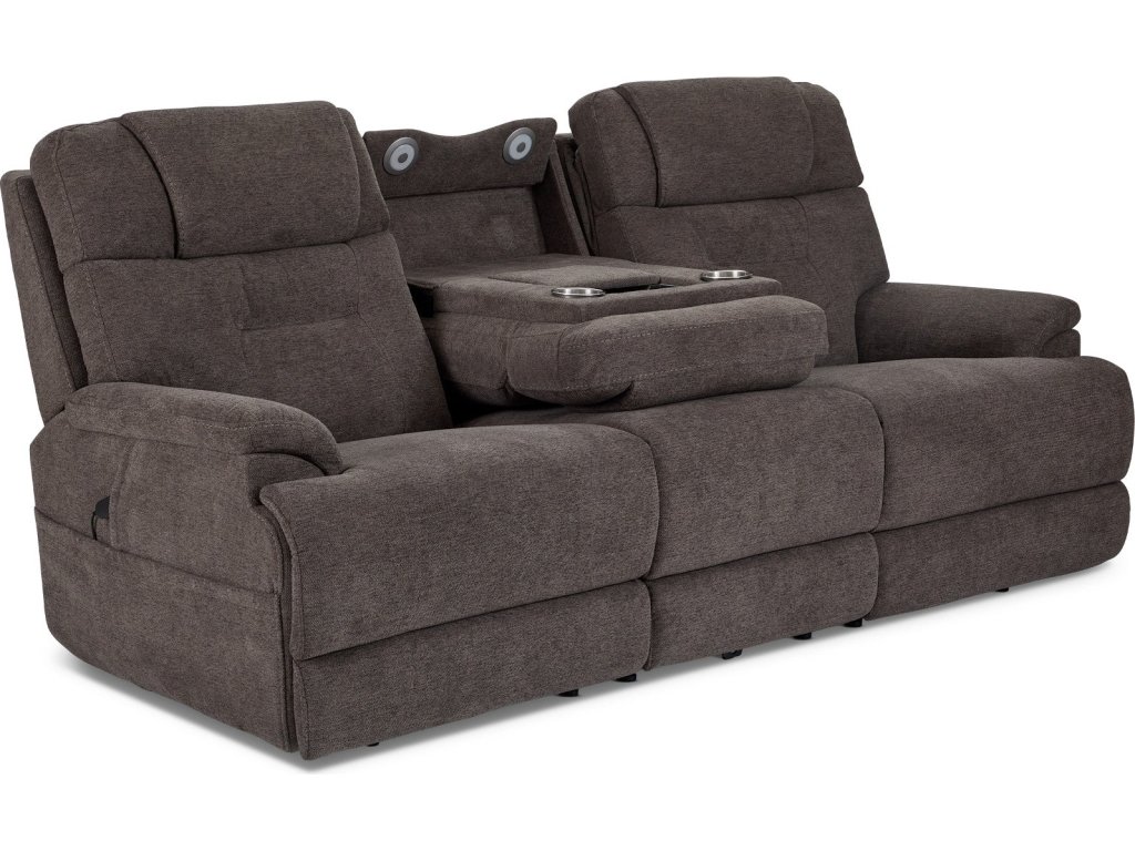 Zofa Umber Fabric Power Sleep Sofa with Power Headrests & Lumbar - image 10