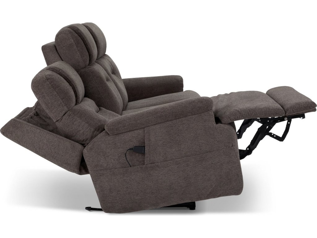 Zofa Umber Fabric Power Sleep Sofa with Power Headrests & Lumbar - image 12