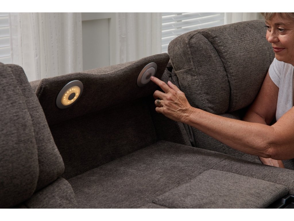 Zofa Umber Fabric Power Sleep Sofa with Power Headrests & Lumbar - image 6