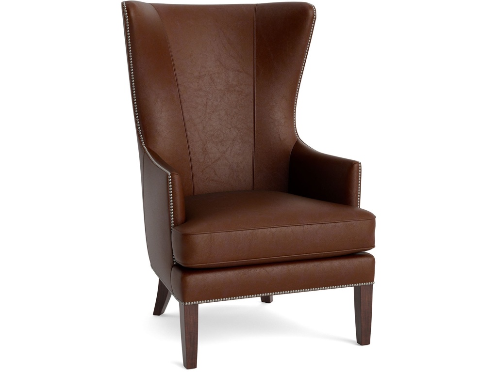 Whitney Leather Wingback Accent Chair - image 1