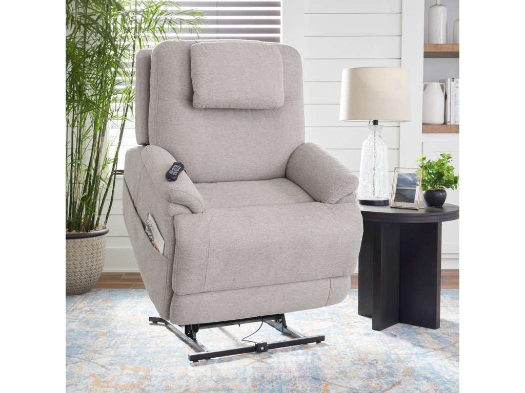 Zecliner Model 2 Petite Dove Fabric Power Lift Recliner with Power Headrest & Lumbar - image 12