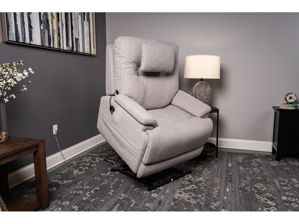 Zecliner Model 2+ Dove Fabric Power Lift Recliner with Power Headrest, Lumbar, Heat & Massage - image 1