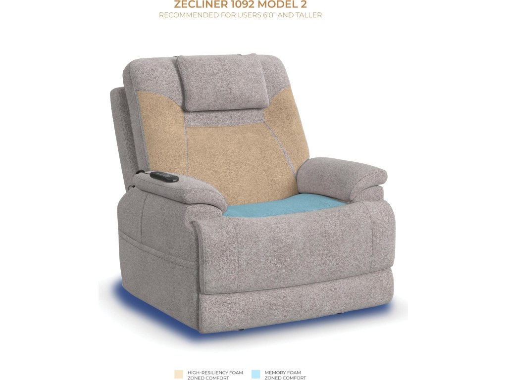 Zecliner Model 2 Dove Fabric Power Lift Sleep Chair - image 16