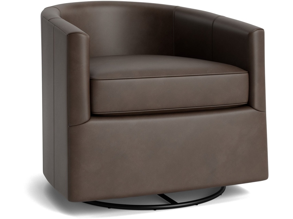 Maxwell Leather Barrel Back Swivel Glider - image 1