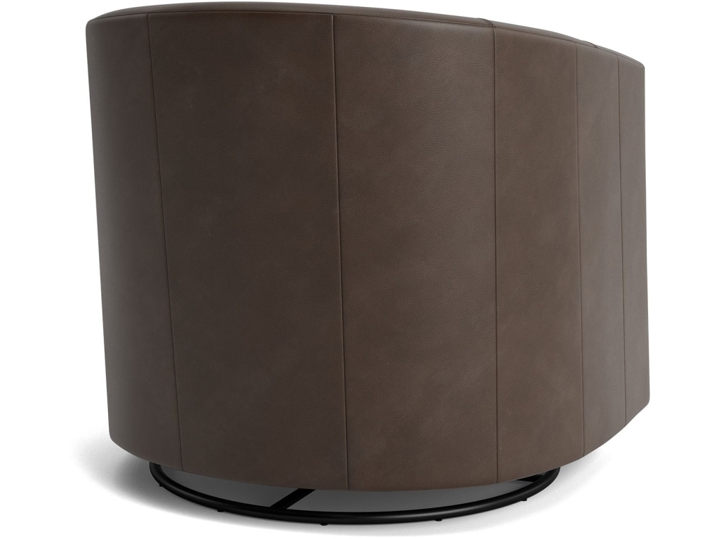 Maxwell Leather Barrel Back Swivel Glider - image 3