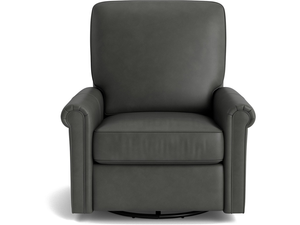 Thompson Leather Panel Arm Swivel Glider Chair - main image