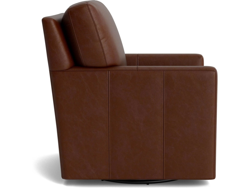 Trent Leather Thin Track Arm Swivel Glider Chair - image 3