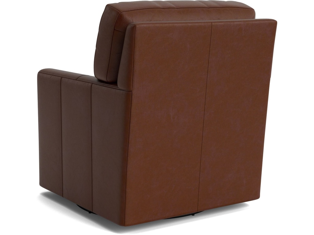 Trent Leather Thin Track Arm Swivel Glider Chair - image 2