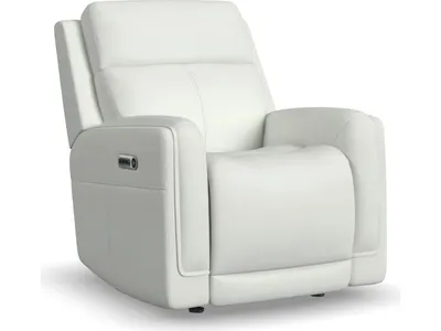 Alister Porcelain Leather Power Gliding Recliner with Power Headrest and Lumbar