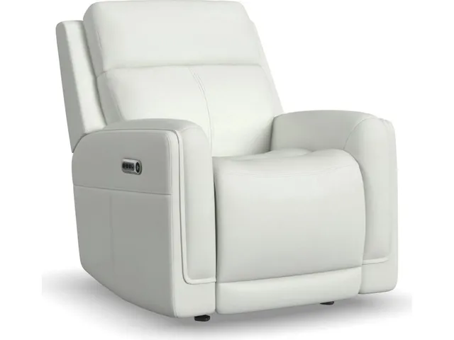 Alister Porcelain Leather Power Gliding Recliner with Power Headrest and Lumbar