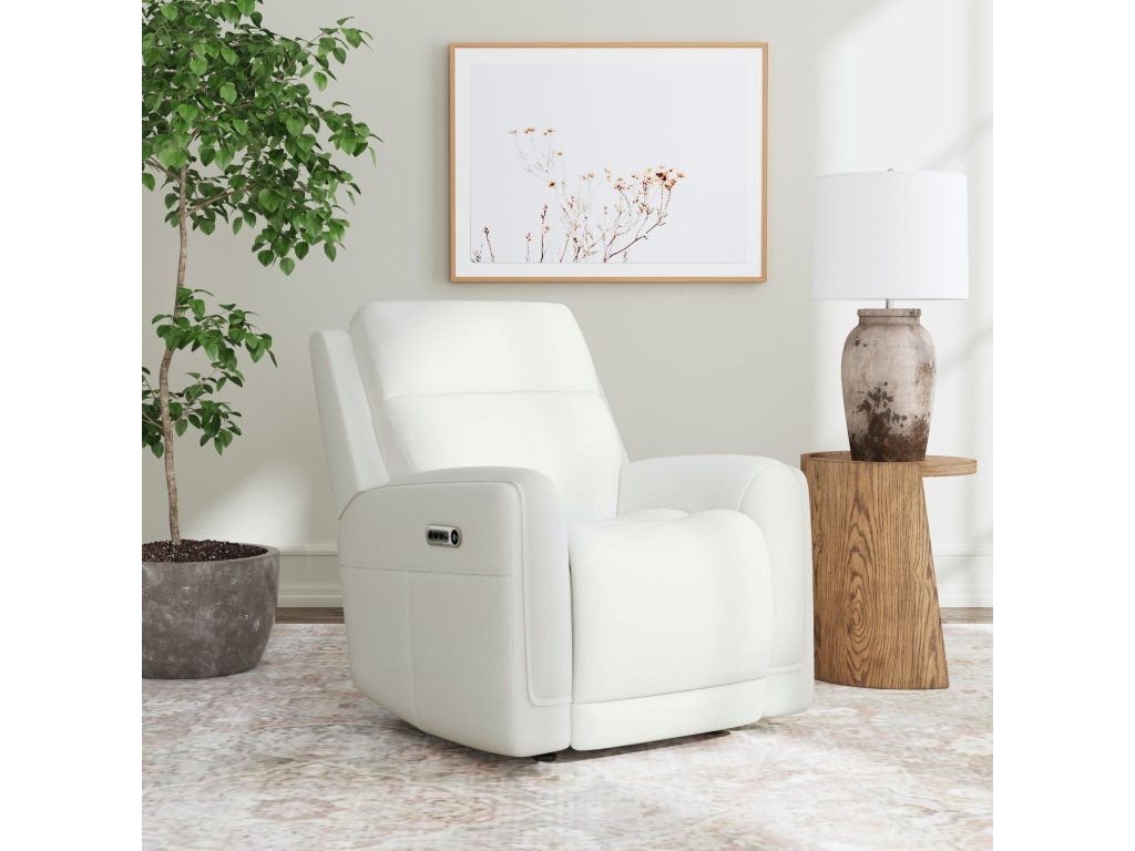 Alister Porcelain Leather Power Gliding Recliner with Power Headrest and Lumbar - image 1