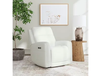 Alister Porcelain Leather Power Gliding Recliner with Power Headrest and Lumbar - Alternative View