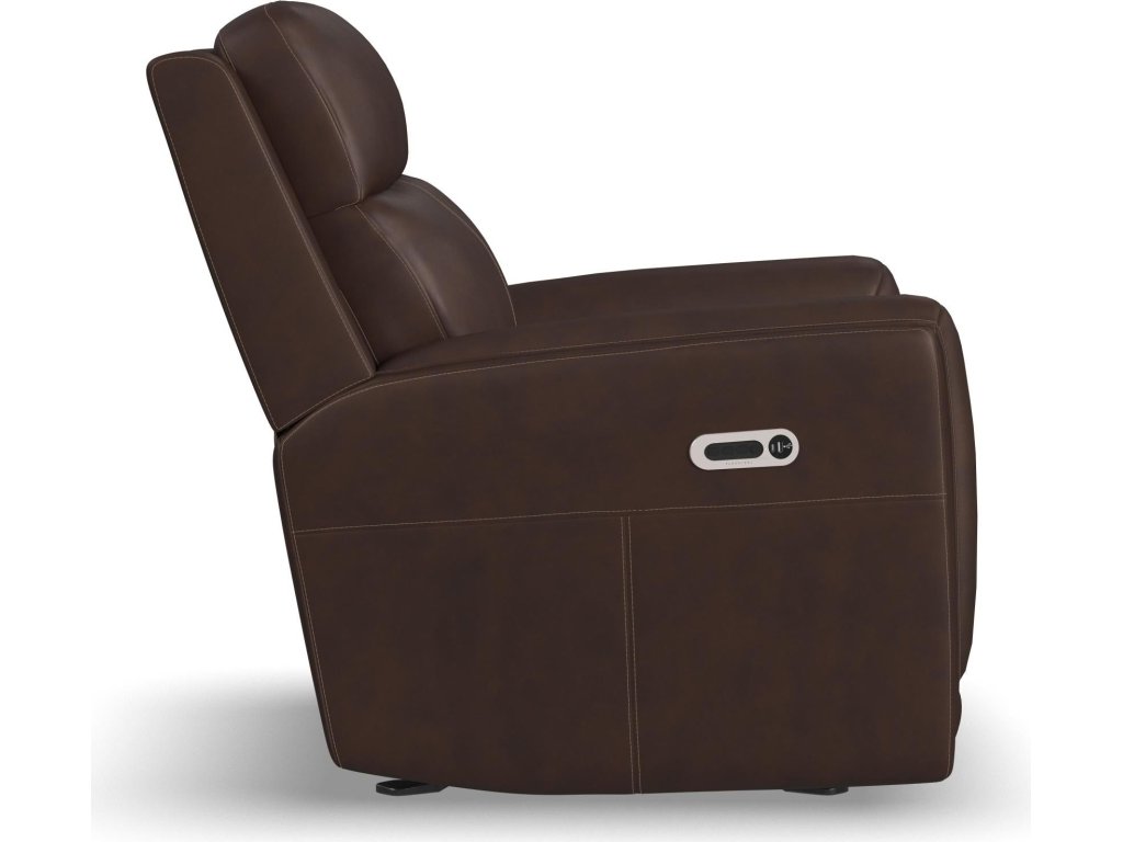 Alister Burnt Umber Leather Power Gliding Recliner with Power Headrest and Lumbar - image 3