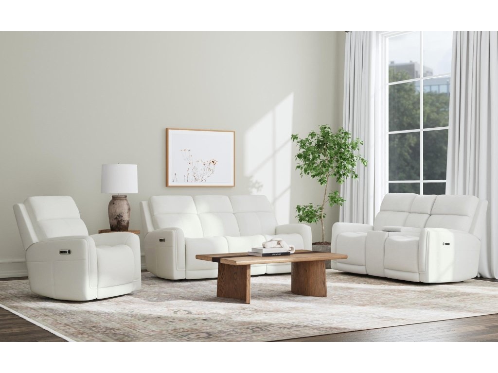 Alister Porcelain Leather Power Gliding Sofa with Power Headrests & Lumbar - image 11