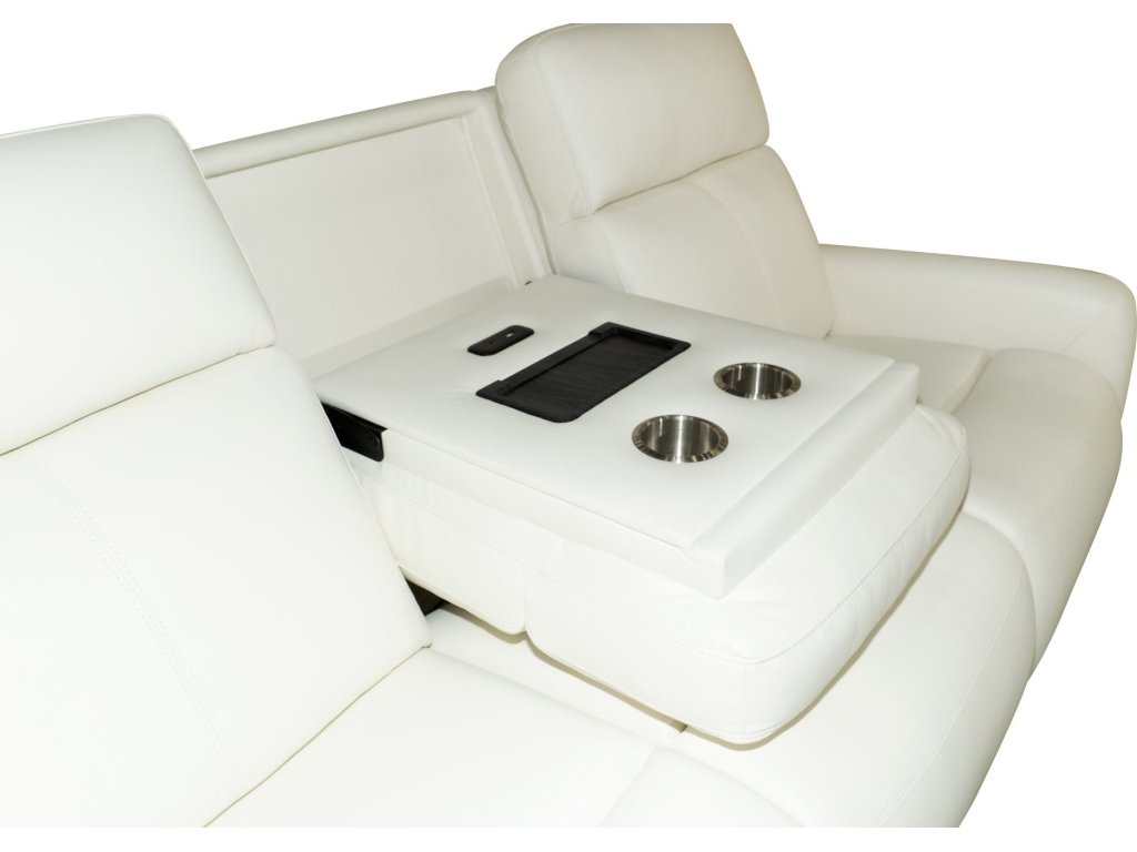 Alister Porcelain Leather Power Gliding Sofa with Power Headrests & Lumbar - image 12