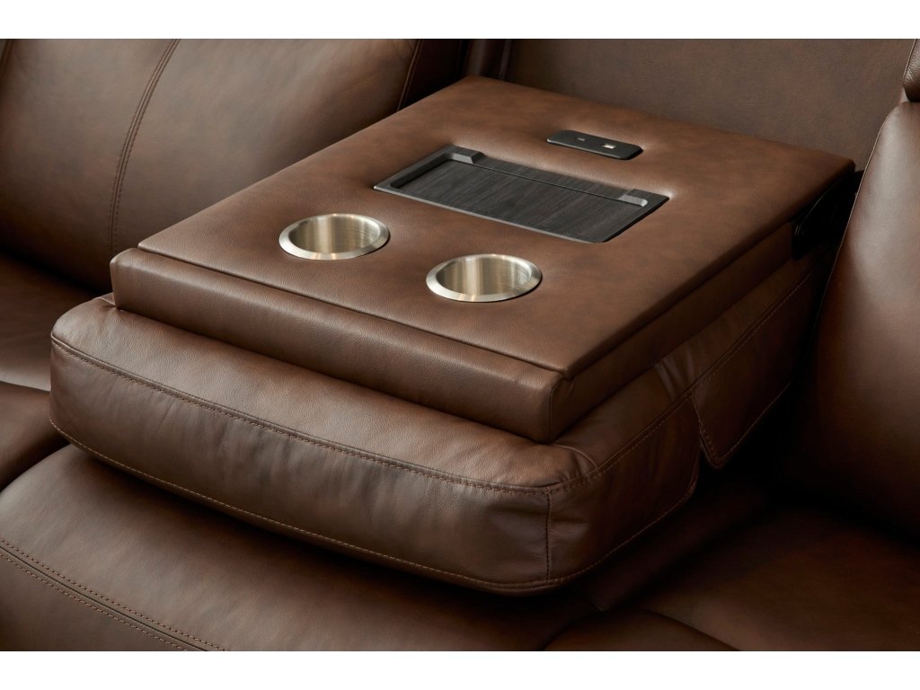 Alister Burnt Umber Leather Power Gliding Sofa with Power Headrests & Lumbar - image 4