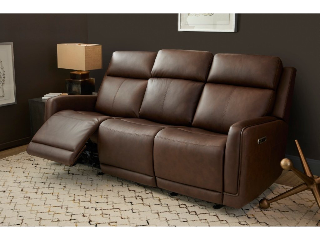 Alister Burnt Umber Leather Power Gliding Sofa with Power Headrests & Lumbar - image 6