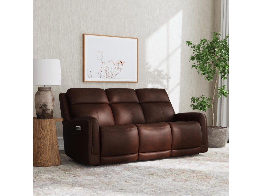 Alister Burnt Umber Leather Power Gliding Sofa with Power Headrests & Lumbar - image 7