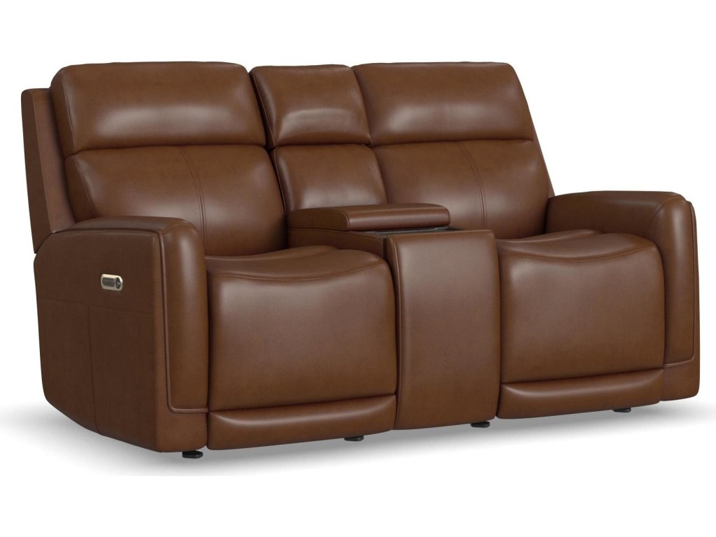 Alister Sedona Leather Power Gliding Loveseat with Console, Power Headrests & Lumbar - main image