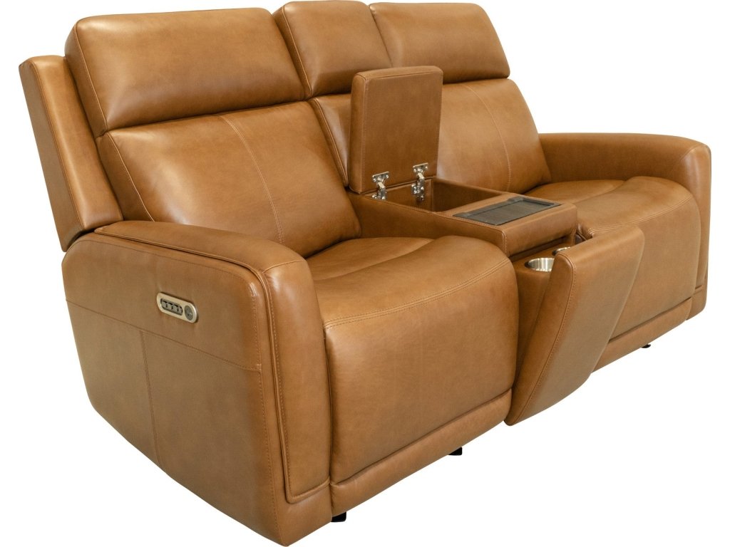 Alister Sedona Leather Power Gliding Loveseat with Console, Power Headrests & Lumbar - image 6