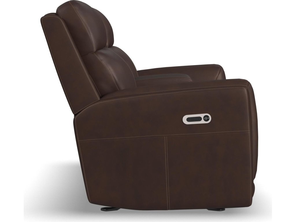Alister Burnt Umber Leather Power Gliding Loveseat with Console, Power Headrests & Lumbar - image 3