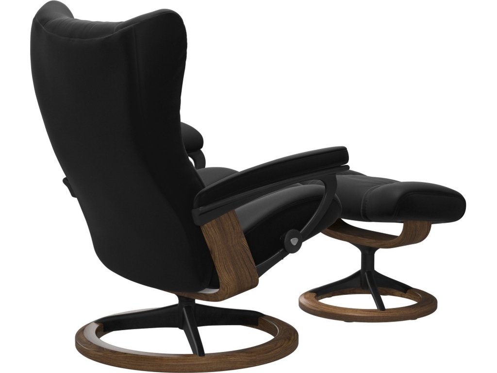 Stressless® Wing (M) Signature Base Recliner with Ottoman - image 3