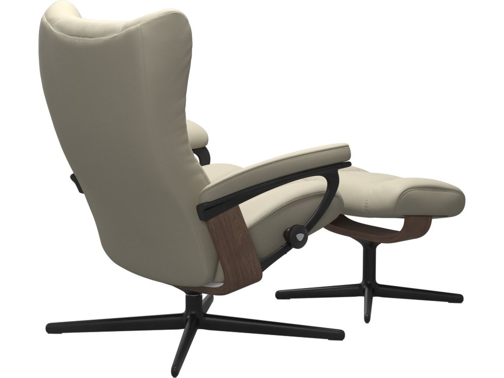 Stressless® Wing (M) Cross Base Recliner with Ottoman - image 3