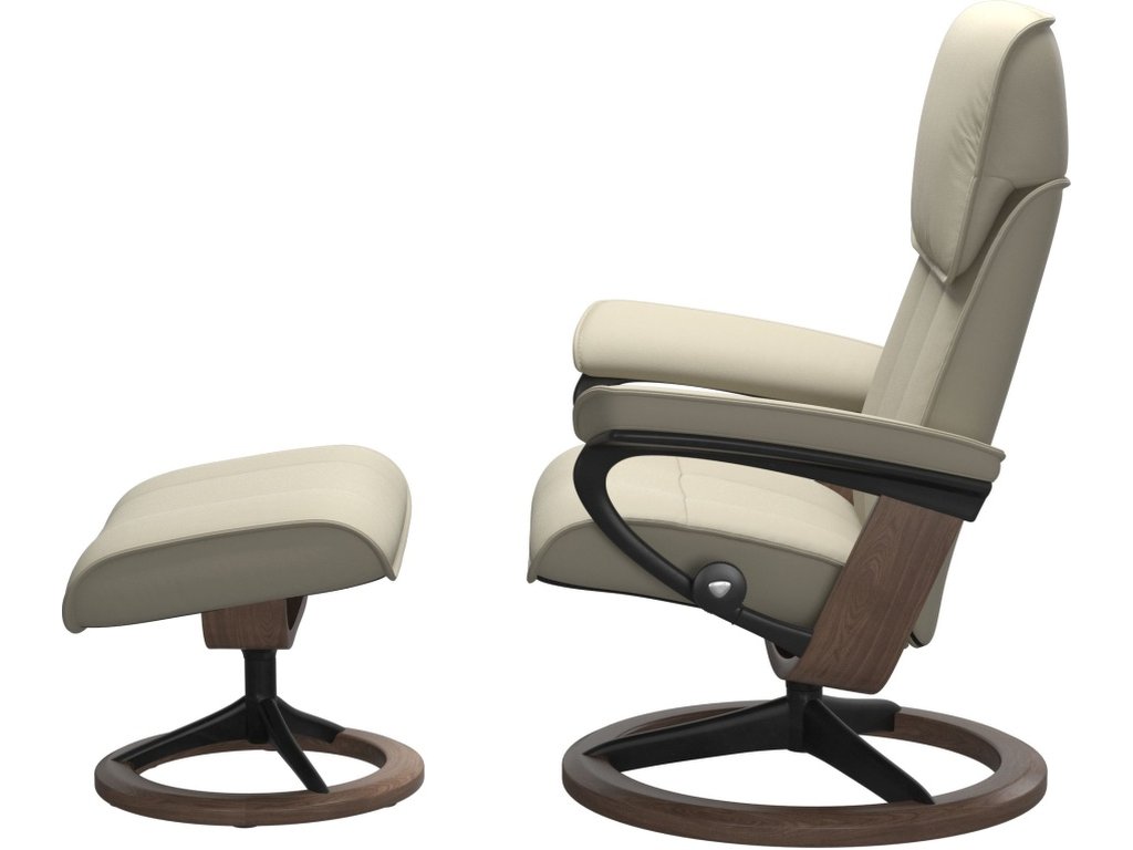 Stressless® Admiral (M) Signature Base Recliner with Ottoman - image 1