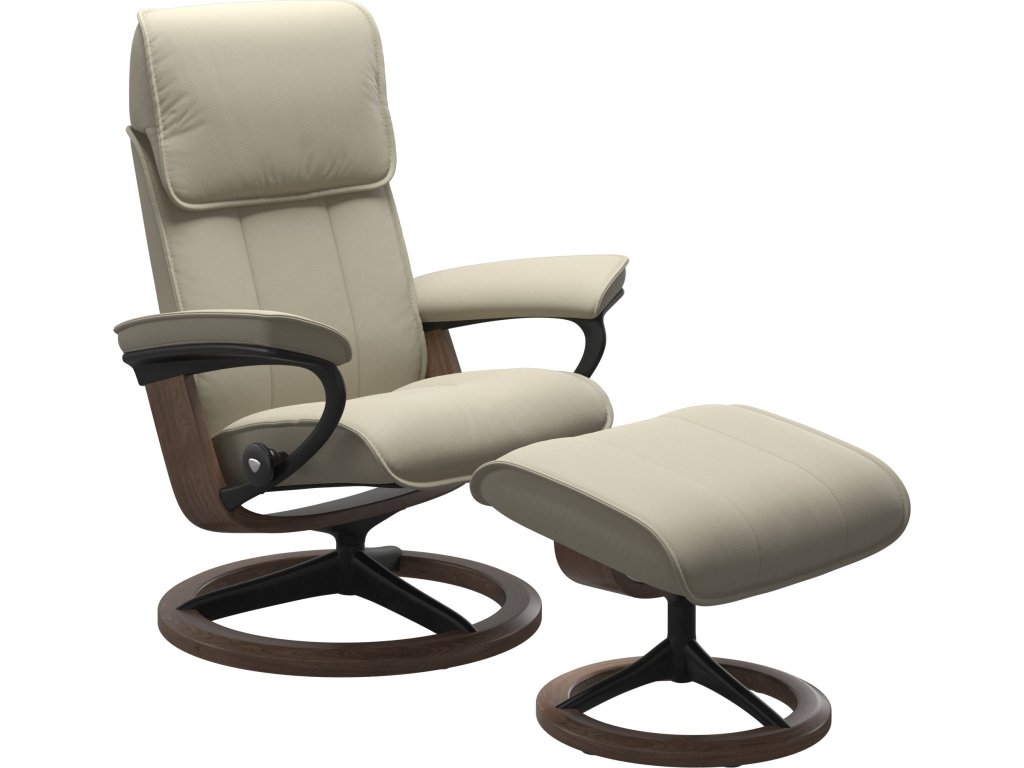 Stressless® Admiral (M) Signature Base Recliner with Ottoman - main image