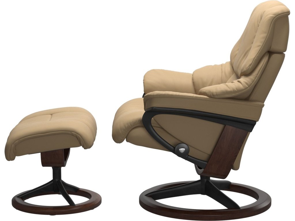 Stressless® Reno (M) Signature Base Recliner with Ottoman - image 1