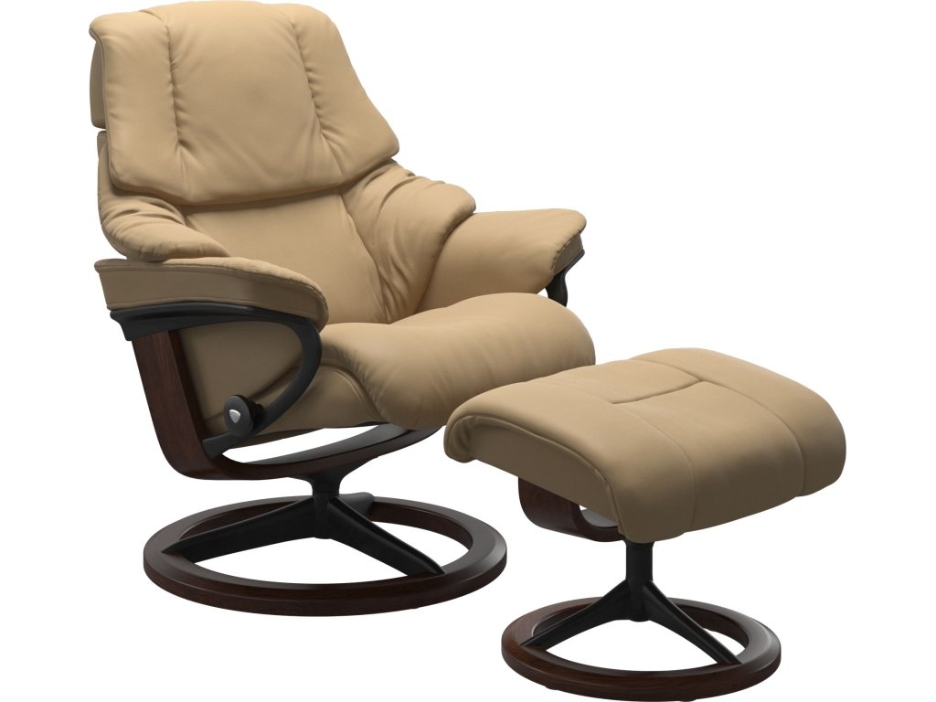 Stressless® Reno (M) Signature Base Recliner with Ottoman - main image