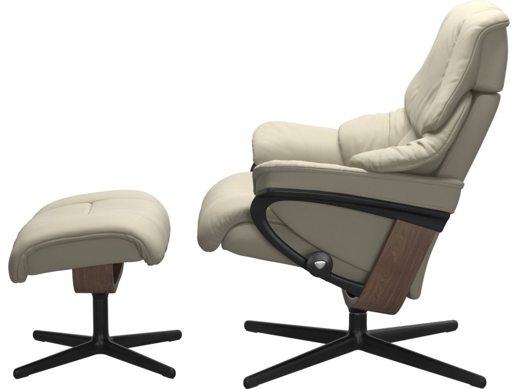 Stressless® Reno (M) Cross Base Recliner with Ottoman - image 1