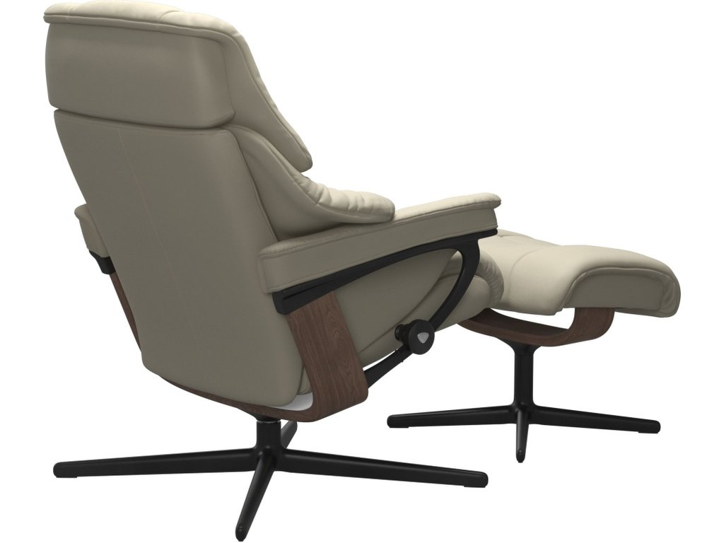 Stressless® Reno (M) Cross Base Recliner with Ottoman - image 3