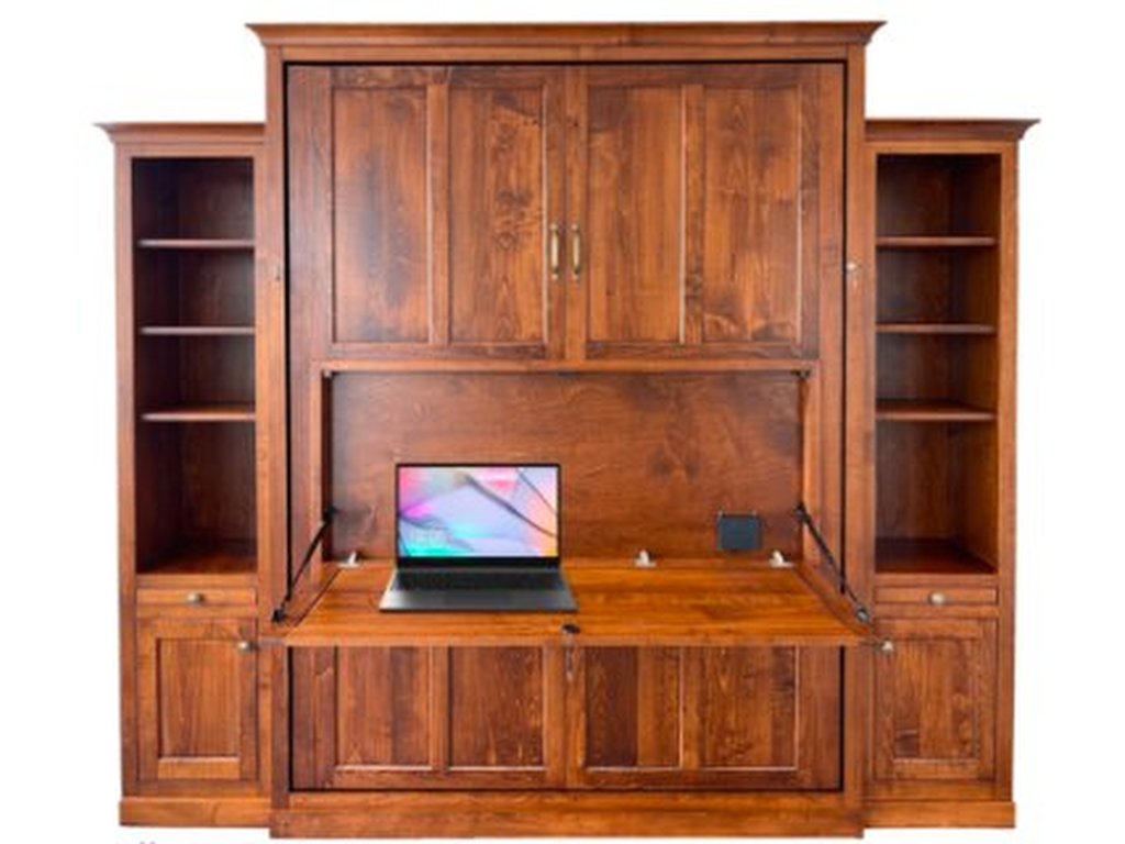 Murphy Bed with Drop Down Desk with Two 18" Side Cabinets - image 1