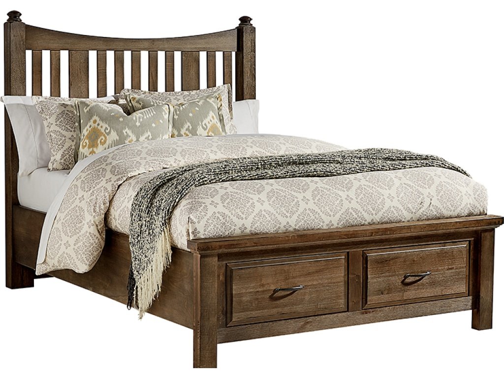 Slat Poster Bed With Storage Footboard - main image