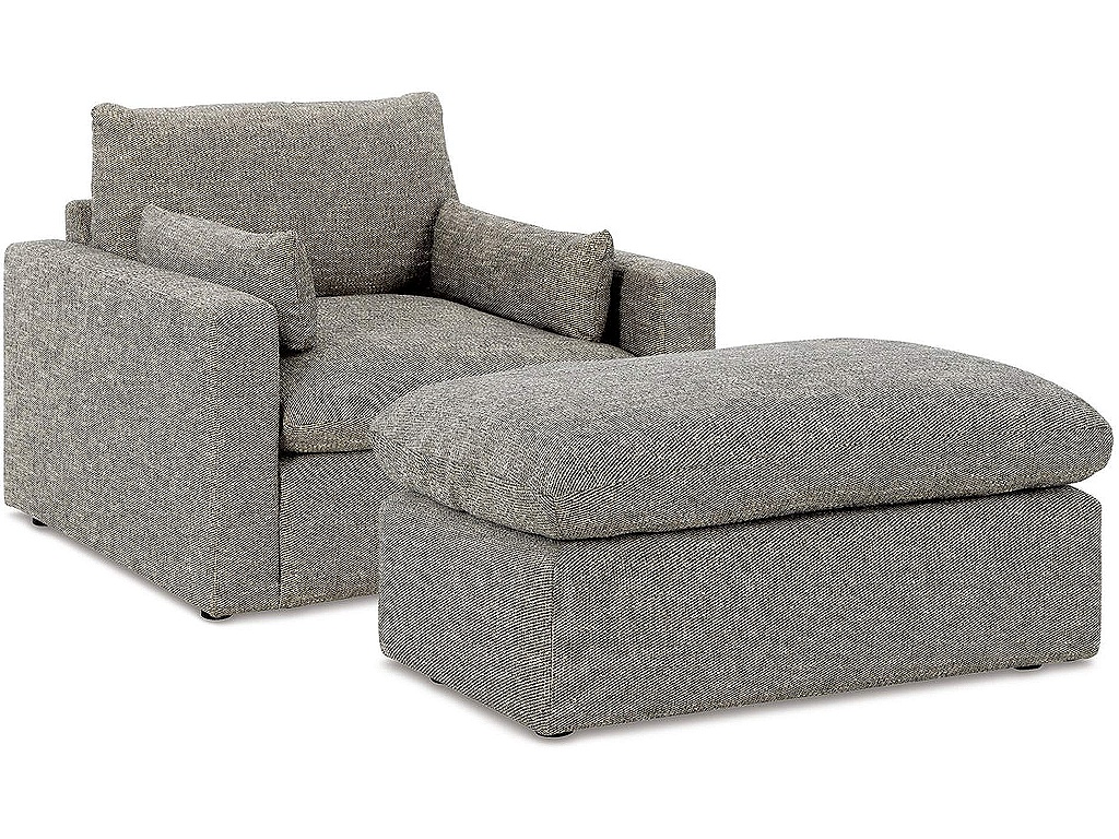 Dramatic Oversized Chair and Ottoman - image 1