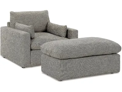 Dramatic Oversized Chair and Ottoman - Alternative View