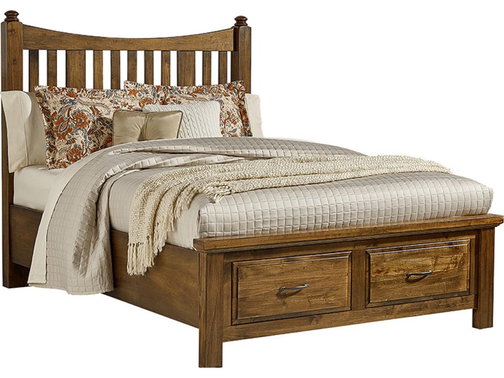 Slat Poster Bed With Storage Footboard - main image