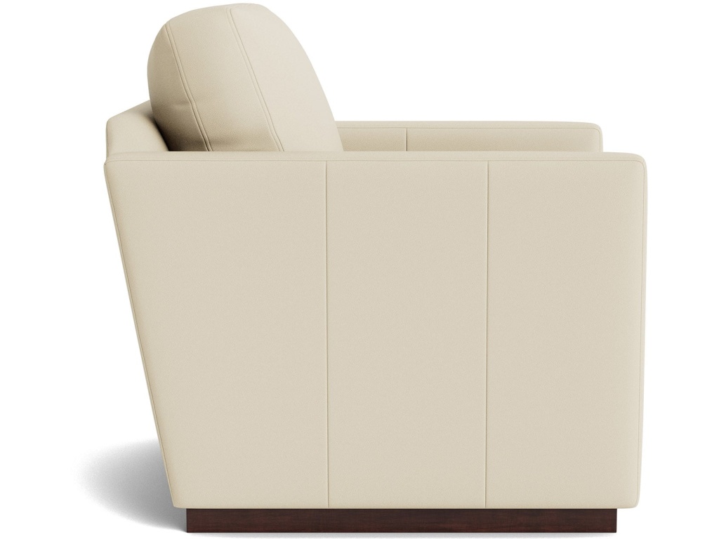 Myles Leather Thin Track Arm Swivel Chair - image 2