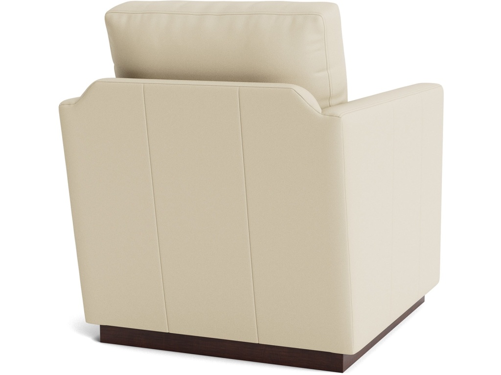 Myles Leather Thin Track Arm Swivel Chair - image 3